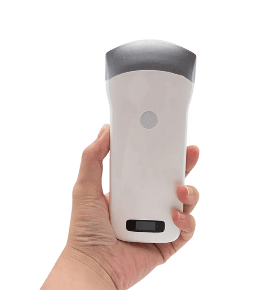 Vsono-C2: Wireless convex ultrasound scanner (3.5/5MHz) for iOS/Android. Real-time fetal monitoring, amniotic fluid checks & delivery room support. 3-hour battery. Ideal for OB/GYN, clinics & vets.
