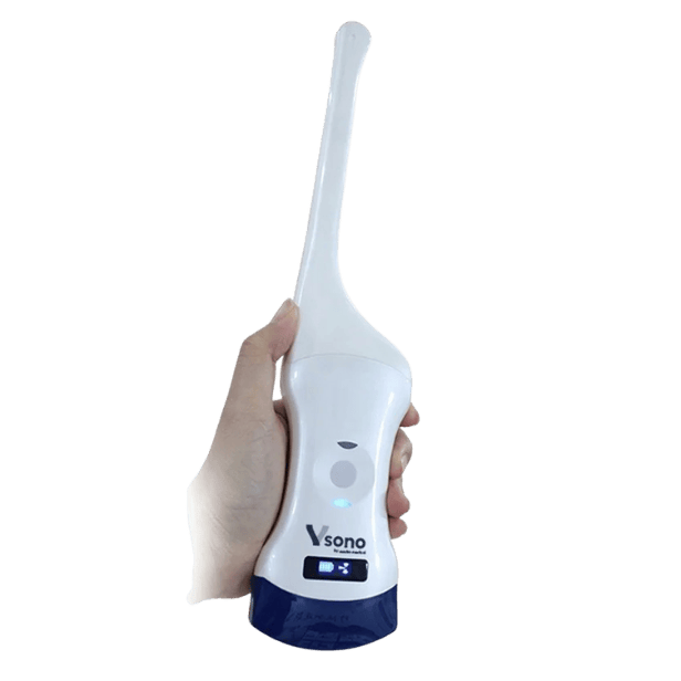 The Vsono-TVU1 is a 2-in-1 wireless ultrasound scanner that integrates both a convex and a transvaginal probe into a single, compact, cable-free device. Designed specifically for obstetricians and gynecologists, this portable Color Doppler scanner enables precise imaging of pelvic organs, early pregnancy assessment, and abdominal structures — all from one tool. Lightweight, powerful, and compatible with iOS, Android, and Windows, the Vsono-TVU1 delivers hospital-grade performance at the point of care. Its dual-head design makes it ideal for busy clinics, private practices, and mobile healthcare settings.